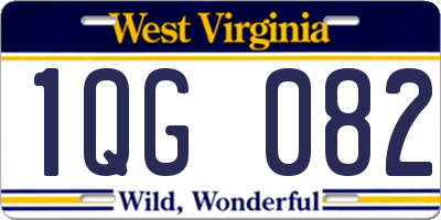 WV license plate 1QG082
