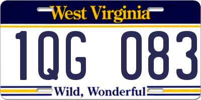 WV license plate 1QG083