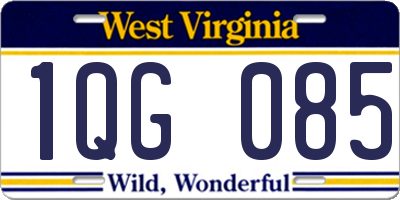 WV license plate 1QG085