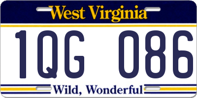 WV license plate 1QG086