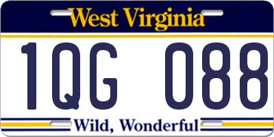 WV license plate 1QG088