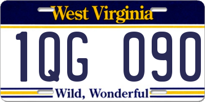 WV license plate 1QG090