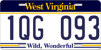 WV license plate 1QG093