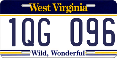 WV license plate 1QG096