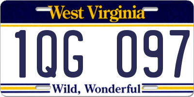WV license plate 1QG097