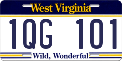 WV license plate 1QG101