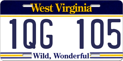 WV license plate 1QG105