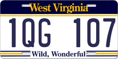 WV license plate 1QG107