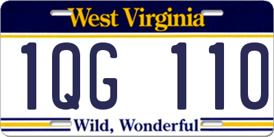 WV license plate 1QG110