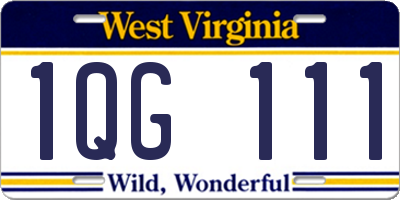 WV license plate 1QG111