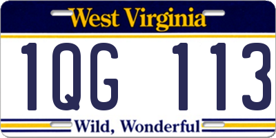 WV license plate 1QG113