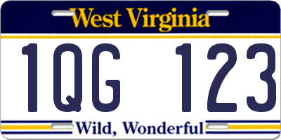 WV license plate 1QG123