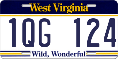 WV license plate 1QG124