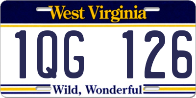 WV license plate 1QG126