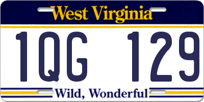 WV license plate 1QG129