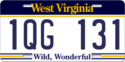 WV license plate 1QG131