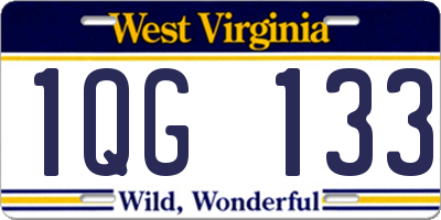 WV license plate 1QG133