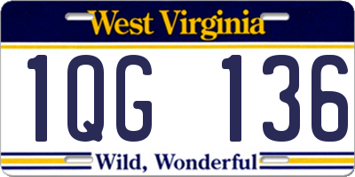 WV license plate 1QG136