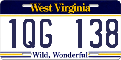 WV license plate 1QG138