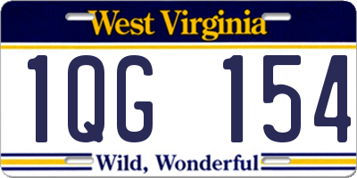 WV license plate 1QG154