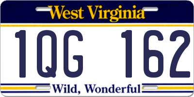 WV license plate 1QG162