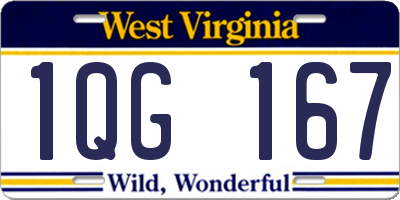 WV license plate 1QG167