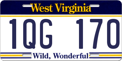 WV license plate 1QG170
