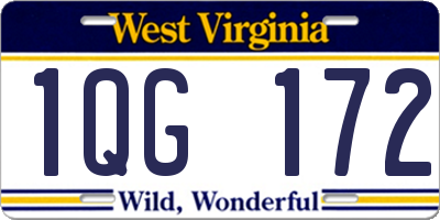 WV license plate 1QG172