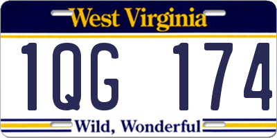 WV license plate 1QG174