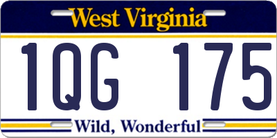 WV license plate 1QG175