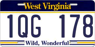 WV license plate 1QG178