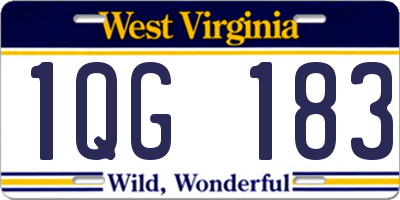WV license plate 1QG183