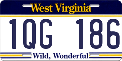 WV license plate 1QG186
