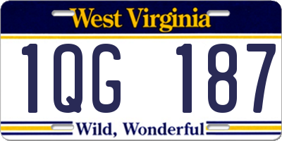 WV license plate 1QG187