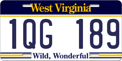WV license plate 1QG189