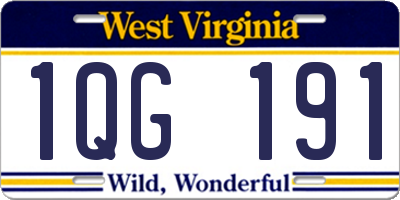 WV license plate 1QG191