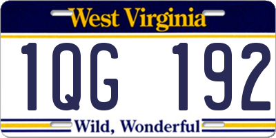 WV license plate 1QG192