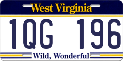 WV license plate 1QG196