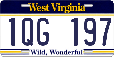 WV license plate 1QG197