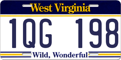 WV license plate 1QG198
