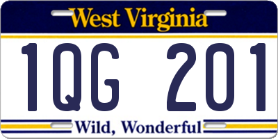 WV license plate 1QG201