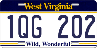 WV license plate 1QG202