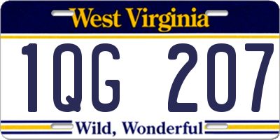 WV license plate 1QG207