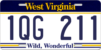 WV license plate 1QG211