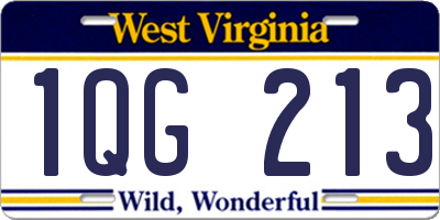 WV license plate 1QG213