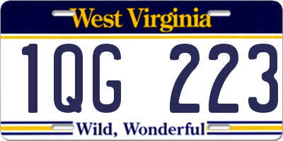 WV license plate 1QG223