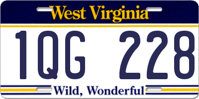 WV license plate 1QG228