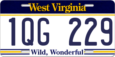 WV license plate 1QG229