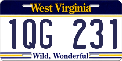 WV license plate 1QG231