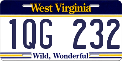 WV license plate 1QG232